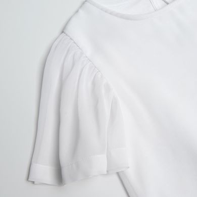 Cool Club, Bluza alba cu maneca scurta din sifon pentru fete