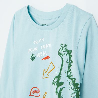 Cool Club, Bluza cu maneca lunga pentru baieti, albastru deschis, imprimeu dinozaur