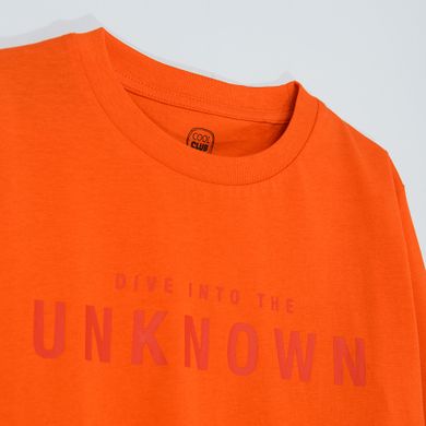Cool Club, Bluza cu maneca lunga pentru baieti, portocaliu, imprimeu Dive into the unknown