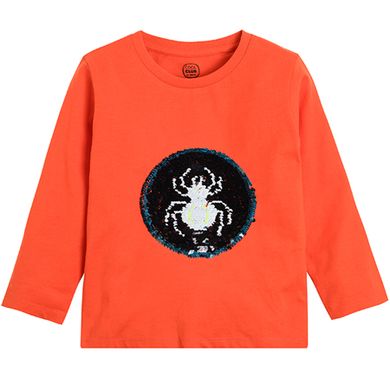 Cool Club, Bluza cu maneca lunga pentru baieti, portocaliu, paiete duble