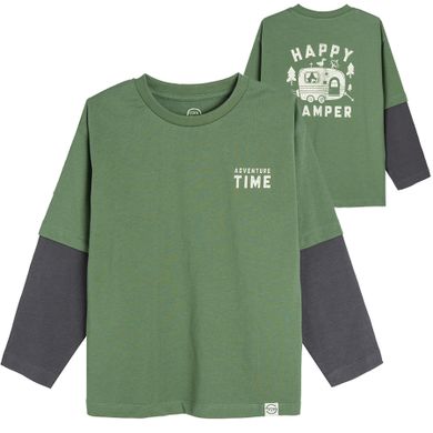 Cool Club, Bluza cu maneca lunga pentru baieti, verde, imprimeu Adventure time