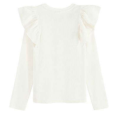 Cool Club, Bluza cu maneca lunga pentru fete, din tricot striat, ecru