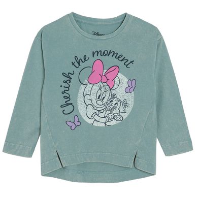 Cool Club, Bluza cu maneca lunga pentru fete, turcoaz, imprimeu Minnie Mouse