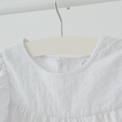 Cool Club, Bluza cu maneca scurta pentru fete, alb, broderie englezeasca