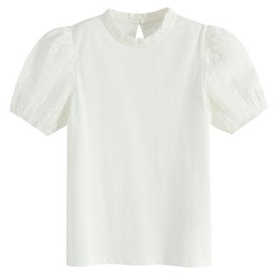 Cool Club, Bluza cu maneca scurta pentru fete, ecru