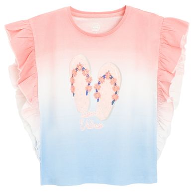 Cool Club, Bluza cu maneca scurta pentru fete, roz-albastru