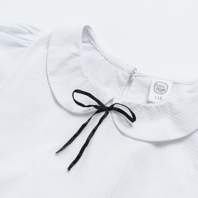 Cool Club, Bluza cu maneca scurta si guler pentru fete, alb