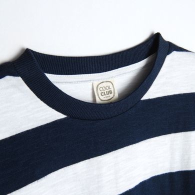 Cool Club, Bluza sport subtire pentru baieti, alb-bleumarin, in dungi