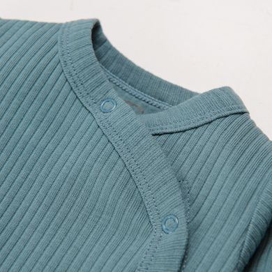 Cool Club, Body cu maneca lunga pentru bebelusi, din tricot striat, verde-albastru