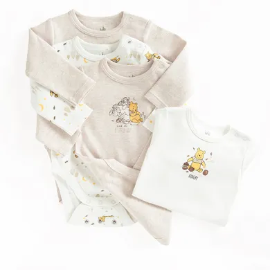 Cool Club, Body cu maneca lunga pentru bebelusi, mix, imprimeu Winnie the Pooh, set, 4 buc.