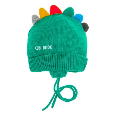 Cool Club, Caciula cu snur pentru baieti, verde, imprimeu Cool dude