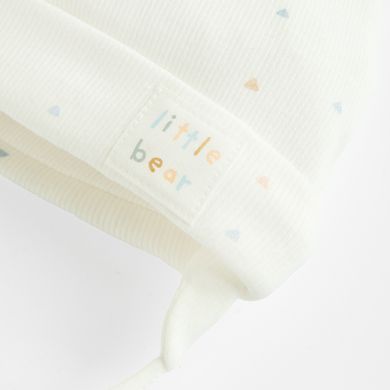Cool Club, Caciula pentru baieti, cu snur, din tricot striat, alb