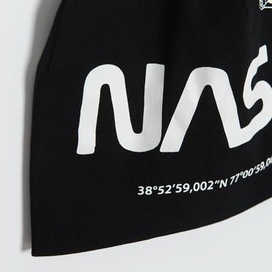 Cool Club, Caciula pentru baieti, negru, imprimeu NASA