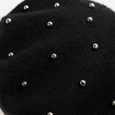 Cool Club, Caciula pentru fete, tip bereta, neagra, perle