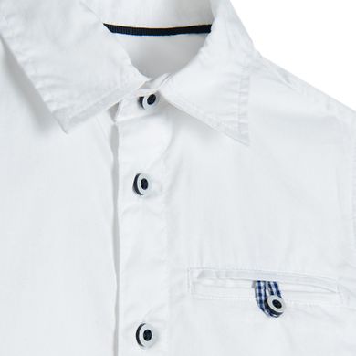 Cool Club, Camasa cu maneca lunga si buzunar pentru baieti, slim fit, alb