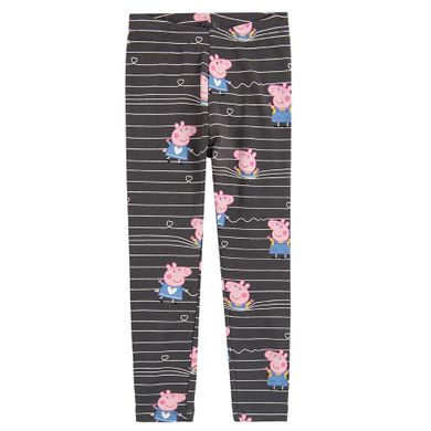 Cool Club, Colanti pentru fete, gri, negru-grafit, imprimeu Peppa Pig, set 2 buc.