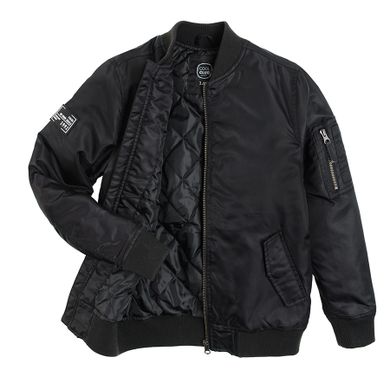 Cool Club, Geaca bomber neagra pentru baieti, imprimeu Focus on your goals