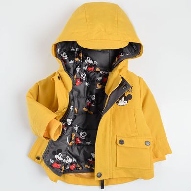 Cool Club, Geaca cu gluga pentru baieti, 3in1, galben-granit, imprimeu Mickey Mouse