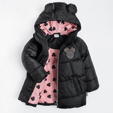 Cool Club, Geaca cu gluga pentru fete, negru, imprimeu Minnie Mouse