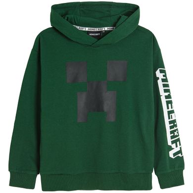 Cool Club, Hanorac cu fermoar pentru baieti, verde, imprimeu Minecraft