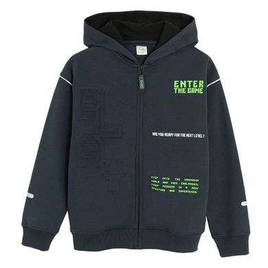 Cool Club, Hanorac cu gluga pentru baieti, cu fermoar, bleumarin