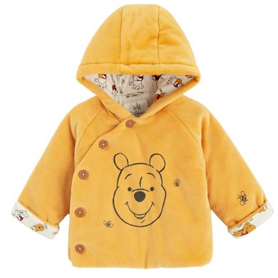 Cool Club, Hanorac cu gluga pentru baieti, cu nasturi, galben, imprimeu Winnie the Pooh