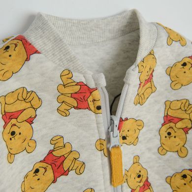 Cool Club, Hanorac pentru baieti, cu fermoar, cu doua fete, gri, imprimeu Winnie the Pooh