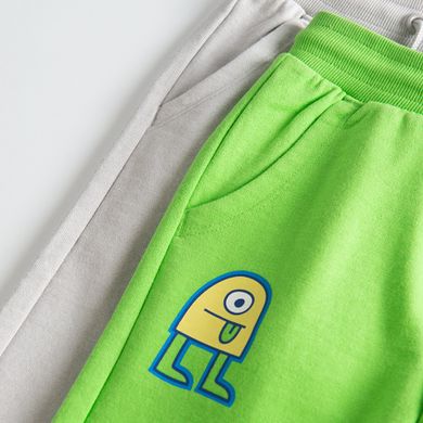 Cool Club, Pantaloni trening pentru baieti, gri, verde, set, 2 buc.