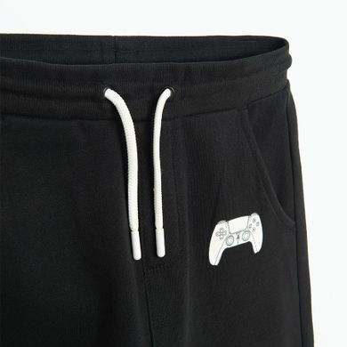 Cool Club, Pantaloni trening pentru baieti, negru, imprimeu Playstation