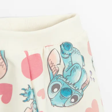 Cool Club, Pantaloni trening pentru fete, alb, imprimeu Lilo si Stitch