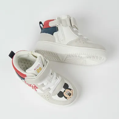 Cool Club, Pantofi sport pentru baieti, alb, imprimeu Mickey Mouse