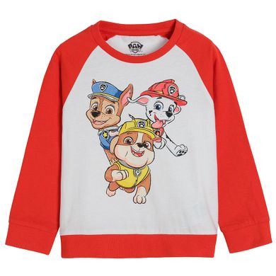 Cool Club, Pijama pentru baieti, alb-rosu, imprimeu Paw Patrol