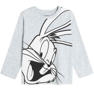 Cool Club, Pijama pentru baieti, gri-negru, imprimeu Looney Tunes
