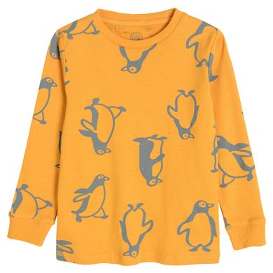 Cool Club, Pijama pentru baieti, portocaliu, imprimeu pinguini