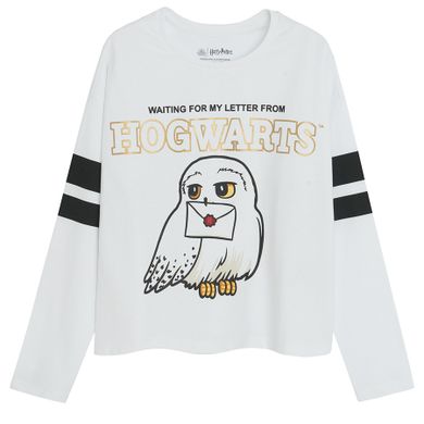 Cool Club, Pijama pentru fete, alb-negru, imprimeu Harry Potter