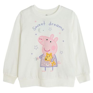 Cool Club, Pijama pentru fete, ecru, imprimeu Peppa Pig