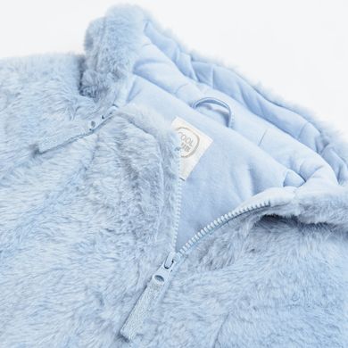 Cool Club, Pijama tip salopeta calduroasa cu gluga pentru baieti, cu blanita, albastru