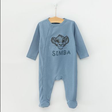 Cool Club, Pijama tip salopeta pentru baieti, albastru, verde, imprimeu Lion King, set 2 buc.