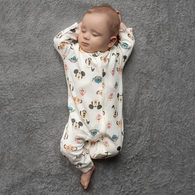 Cool Club, Pijama tip salopeta pentru baieti, ecru, verde, imprimeu Disney, set, 2 buc.