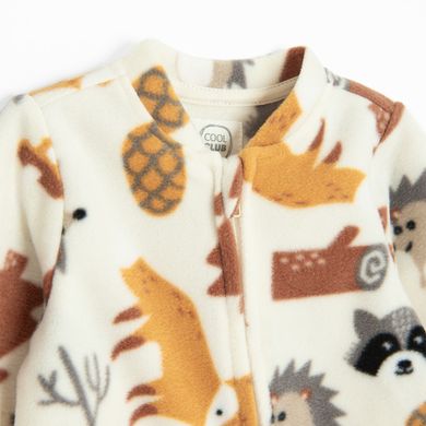 Cool Club, Pijama tip salopeta pentru bebelusi, polar, bej