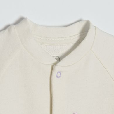 Cool Club, Pijama tip salopeta pentru fete, bumbac organic, ecru