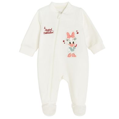 Cool Club, Pijama tip salopeta pentru fete, ecru, imprimeu Disney