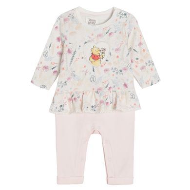 Cool Club, Pijama tip salopeta pentru fete, roz, imprimeu Winnie the Pooh