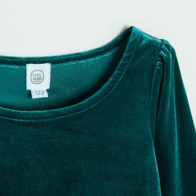 Cool Club, Rochie cu maneca lunga pentru fete, verde