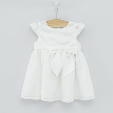 Cool Club, Rochie cu maneca scurta pentru fete, alb, cu funda