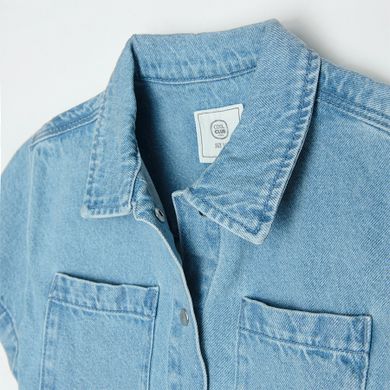 Cool Club, Rochie de blugi cu maneca scurta pentru fete, denim, cu nasturi