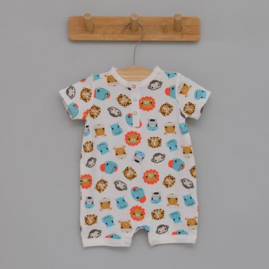 Cool Club, Salopete rompers din bumbac organic pentru bebelusi, mix de culori, imprimeu Fisher-Price, set 2 buc.