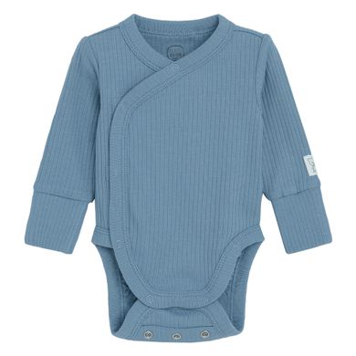 Cool Club, Set pentru baieti, Body cu maneca lunga, Pantaloni cu botosei, din tricot striat, albastru