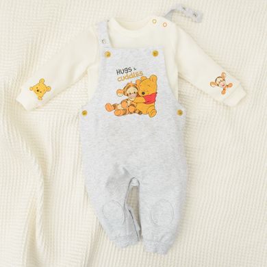 Cool Club, Set pentru baieti, Body cu maneca lunga, Salopeta, mix, imprimeu Winnie the Pooh