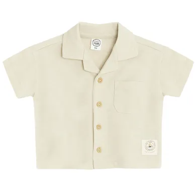 Cool Club, Set pentru baieti, Camasa cu maneca scurta, Pantaloni scurti, bej